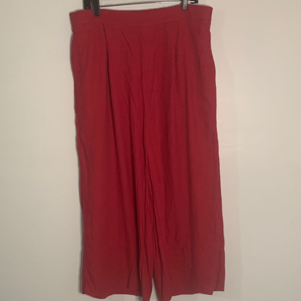 Banana Republic Red Wide-Leg Pants